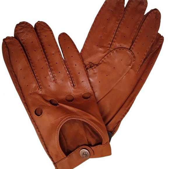 Hilts-Willard Lambskin Driving Gloves, Cognac